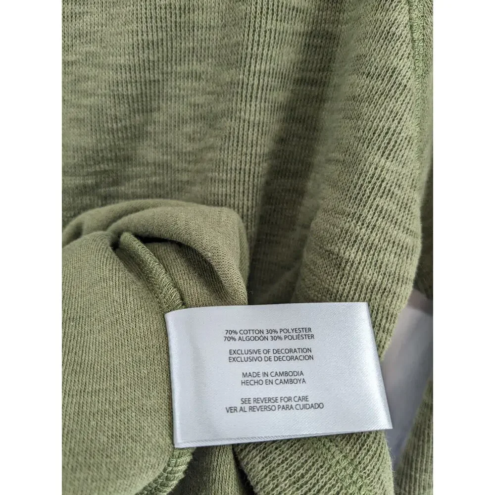 Banana Republic Double Knit Shirt S Olive Green Crewneck Long‎ Sleeves Layering